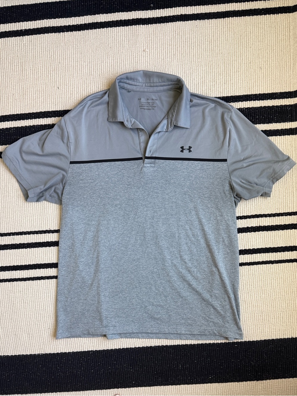 Men’s Under Grey and Black Armour Polo  - XL